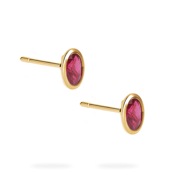 Yellow Gold Ruby Stud Earrings